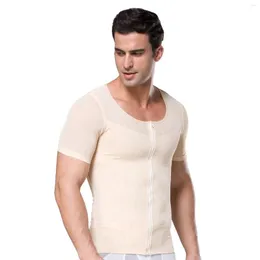 Herrkroppsskalar män kompression skjorta mage kontroll tätt väst släpande shaper träning dölja bröstkjortan midja tränare