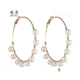 Hoop Huggie Hie Women Artificial Pearl Geometric Earrings Jewelry Gifts 3579 Q2 Drop Delivery Dhlrz