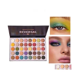 ￖgon Shadow 40 Color Eyeshadow Palette Beauty Glazed Reverse Planet Luminous Matte Lighten L￤tt att b￤ra metalliska sminkpallar Drop Dhbx0