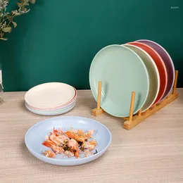 أدوات المائدة مجموعات الأطباق البلاستيكية متينة متعدد الطبقات ميكروويف آمنة الأدوات المائدة المنزلية مضادة للانزلاق طبق عشاء