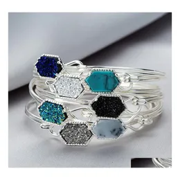 Дизайнер браслета дружные браслеты для женщин геометрический натуральный камень