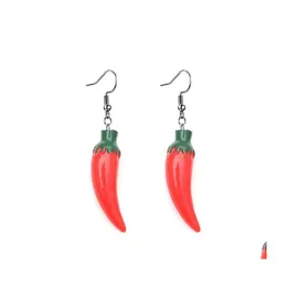 Charm Green Red Pepper For Women Harts Funny Food Vegetable Jewelry Unique Party Drop Earrings Birthday Present Leverans Otdvd