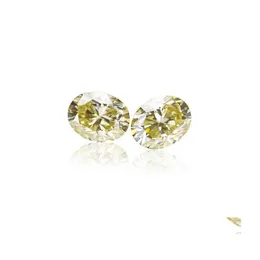 آخر اللون الأصفر الأصفر VVS1 بيضاوي قطع الحجارة فضفاضة تمر أحجار تخليق الماس للمجوهرات DIY أخرى أخرى D DHVBG