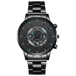 Wristwatches Three Eyes Men's Casual Business Calendar Steel Band Watch Quartz