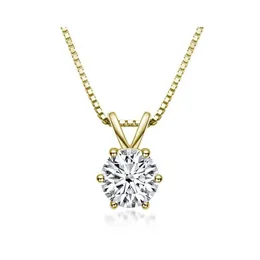 Other Trendy 1 D Color Moissanite Necklace For Women Jewelry White Gold Plated 925 Sier Pendant Giftother Drop Delivery Necklaces Pen Dh0Ht