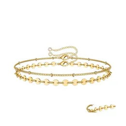 Charm Armbänder Perlen Bar Perlen Armband für Frauen Mädchen Mode 14K vergoldet geschichtete Perle handgemachte Armreif Schmuck DHS Drop Deli Dh6Bm