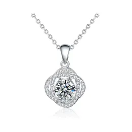 Inne modne rzeczywiste naszyjnik Rose Moissanite Kobiet biżuteria 100 925 Sterling Sier 1 ct D Color Diamond Charm Prezenter Downot dostawa ne dhpmw