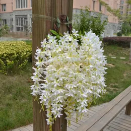 Dekorative Blumen, 4 Stück, Bündel aus Seide, Hängepflanzen, künstliche Flieder-Blumengirlande, Dekor weiß