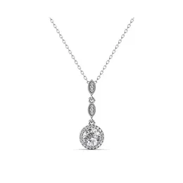 Pendanthalsband Trenden 925 Sterling Sier 1CT D Color VVS1 Moissanite Necklace For Women Jewelry Diamond Test Pass Birthday Present Pen Dhru1