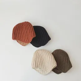 BERETS 2023 Caspetti per le orecchie del bambino Versione coreana di protezione a freddo autunnale e inverno più copricapo a maglia spessa 46-50 cm