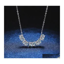 Pendanthalsband Trendiga 2,5ct D Färg VVS1 5st Oval Moissanite Necklace For Women 925 Sterling Sier Diamond Gift Offellentant Dro Dhyka