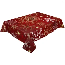 Table Cloth Christmas Snowflake Texture Waterproof Wedding Banquet Decor Round Tablecloth Cover