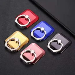 Fivela de anel, destaque quadrado eletroplinado, suporte de anel de celular quadrado, suporte rotativo de 360 ​​graus de adesivo brilhante