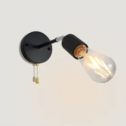 Industriella vägglampor Syhuvud med Pull Switch Mini Single Sconce Antique Färdig 1-Light Wall Sconce Wall Lamp