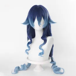 Genshin Impact Layla Costume Accessories Cosplay Wig Synthetic Hair for Halloween Party Play Role Hair Cap