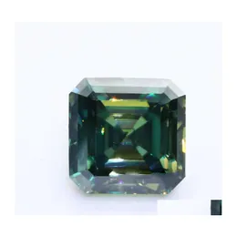 Other Real 0.53Ct Green Color Vvs1 Asscher Cut Moissanite Loose Stones Pass Diamond With Gra For Diy Jewelry Making Ringsother Drop D Dh84C