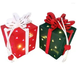 Confezione regalo Luci per finestre sospese 3D Scatola decorativa a LED Stringa di luci natalizie per camera da letto