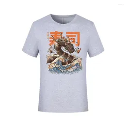 メンズTシャツスナック寿司TシャツメンカジュアルハラジュクTシャツ特大デジタル印刷男性ヒップスター半袖夏のトップス