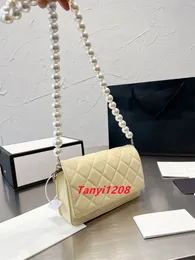 CC Fashion Shoulder Bags Designer Pearl Woc Fortune Bag Yellow Lambskin Leather Exterior Crossbody Bags Popular Luxury Handbags For Women Small Lady Clutch Purses