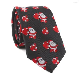 Bow Ties 2023 Erkek Aksesuarları Tie Style Noel Noel Baba Desen Boyun Partisi Gravatas Erkekler 6cm