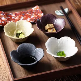 Plates Japanese Ceramic Creative Plum Shape Small Soy Sauce Dish Restaurant Vinegar Household Seasoning Fruit Plate Tableware