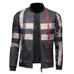 British Jacket Jacket Men's Plaid Spring and Autumn Fit Fashion Jacket Overdimensionerad kläd Youth Baseball Jacket
