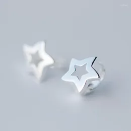 Hoopörhängen verklig. 925-Sterling-Silver Open Star Huggie Sterling Silver Jewelry 11mm 12mm GTLE1047