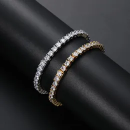 Ketten 3mm 4mm 5mm Tenniskette Bling Iced Out Messing Armband Mirco Pave Krappenfassung Zirkon Schmuck BB023