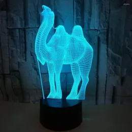 Lâmpadas de mesa Animal 3D Lamp Seven Color Touch LED Controle remoto 7 Noite gradual para sala de estar