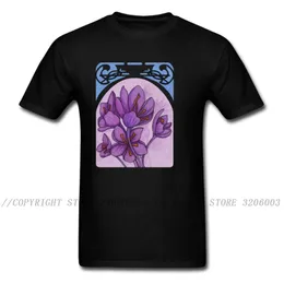 Męskie koszulki art nouveau saffron 2023 Casual T-shirt Summer Floral TEE krótki rękaw Plus Rodzinna czarna koszula