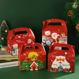 Geschenkpapier, 24 Stück, Weihnachtsbox, fröhlich, tragbar, Apfelsüßigkeit, Kuchenverpackung, Weihnachtsmann, Kinderferienjahr, Party