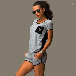 Women's Tracksuits Slim Cool Suit Summer Fashion Casual Ladies Back Hollowed Out Short-Sleeve Sports Female
