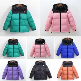 Kids children Down Coat NF designer 2023 winter Jacket boys girls outdoor Down hooded Warm Parka Black Puffer Jackets Letter Print Clothing Outwear Windbreake r