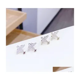 Stud Simple Wholesale High Quality Brass Gold Plated Inlay Zircon Airplane Shaped Cute Earrings For Women Jewelry 491 Q2 Drop Deliver Dhkth