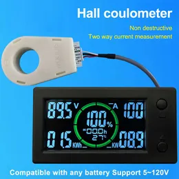 Цвет экрана Bluetooth Hall Кулона батарея батарея индикатор индикатор напряжения тока мощности измеритель DC0-300V 50A 100A 200A 400A