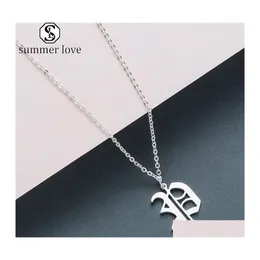 Pendant Necklaces Stainless Steel 26 English Alphabet Initial Old Sier Plated Capital Letter Necklace Jewelry Gift For Women Drop De Dhnrl