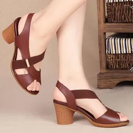 Sandały letnia platforma modowa okrągła kobiety na pięcie Peep Stopa Casual Back Back Pasek plażowy buty damskie zapatos de Mujer 367 5