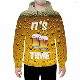 Herr hoodies Amazon Fashion 2023 European and American Clothing Beer Liquid Copy 3 D tryckt baggy pullove