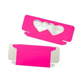 False Eyelashes Cute Heart Shape Window Paper Box Wholesale 3D Mink Lashes 5D 25mm Pure Color Eyelash Packaging