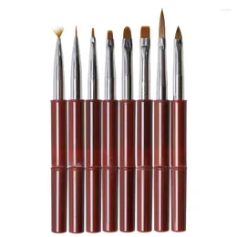 Unghie finte 8 pezzi Pennello per unghie Art Dotting Pen Drawing Liner Forniture Gel UV Pittura Accessori per manicure Strumenti