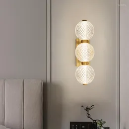 Wall Lamps Modern Lamp Warm/white Bronze Light LED Copper Acrylic Decor For Restaurant Dining Room Bedroom Beside Lighting