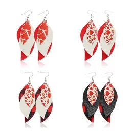 Charm Mtilayer Faux Leather Sequin Earrings for Women Girls Jewelry Lightweight Teardrop Earring 17 Styles DHS B18FA Drop Delivery Dhadv