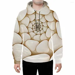 Herrtröjor Amazon 2023 Personligt spiralmönster 3D -tryckt och kvinnors mode hoodie