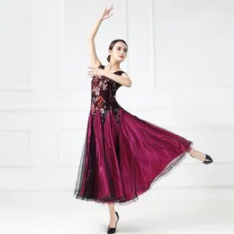 Zużycie scenicznego gładka sukienka balowa standardowa rumba tango taniec kostiumów Foxtrot hiszpański czerwony flamenco