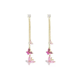 Dangle Chandelier Mini Purple Earrings المجوهرات Colorf Zircon Drop repring Bling Crystal Ear Stud for Summer Association Girls A20Z DHF9S