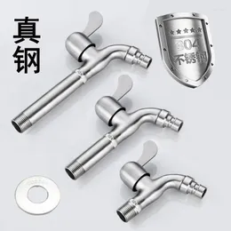 Bathroom Sink Faucets 304 Stainless Steel Faucet 4 Points Automatic Washing Machine Mop Pool Extended Quick Opening Single Cooling