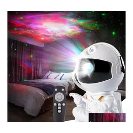 Night Lights Astronaut Starry Star Projector Lamp Colorf Galaxy Sky Led Light Kids Bedroom Projection Room Decoration Giftsnight Dro Dh2Aa