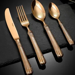 Conjuntos de utensílios de jantar Europa Conjunto real de luxo moderno Faca de faca de faca de mesa de cozinha Acessórios Vajilla BC50CJ