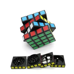 Creative 60mm rökkvarn 4-lagers Rubiks kubzinklegering Skär tobaks cigarettrulle slipmaskiner Kross Röktillbehör gåva