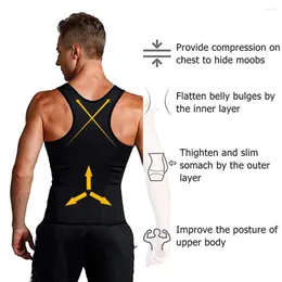 Mäns kroppsformar Män Shaper Slimming Belt Compression Shirt Vest Corset Viktminskning Underskjortor Midja Trainer Belly Shapewear Tops